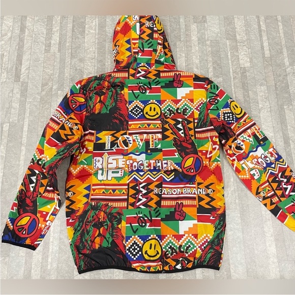 NWT Reason Clothing Rise Up Tiger Half-Zip Pullover Jacket Size Medium - Picture 3 of 4